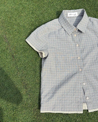 Graph Check Seersucker Layered Half Shirt
