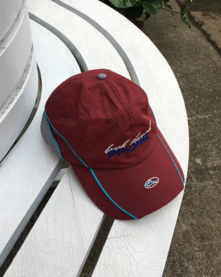 Two-tone stitch nylon racer cap
