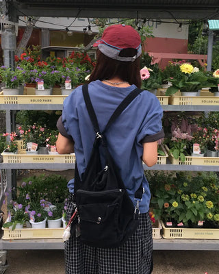 3-way multi-pocket denim bag