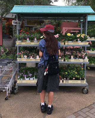 3-way multi-pocket denim bag