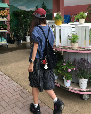 3-way multi-pocket denim bag