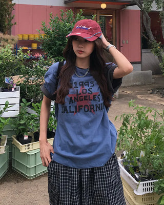Two-tone stitch nylon racer cap