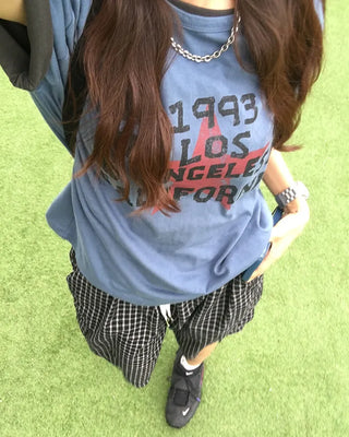 (Unisex) Star Vintage Lettering Half T-Shirt