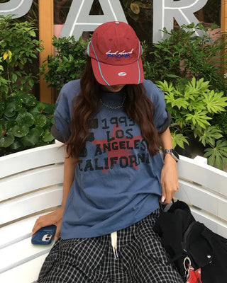 (Unisex) Star Vintage Lettering Half T-Shirt