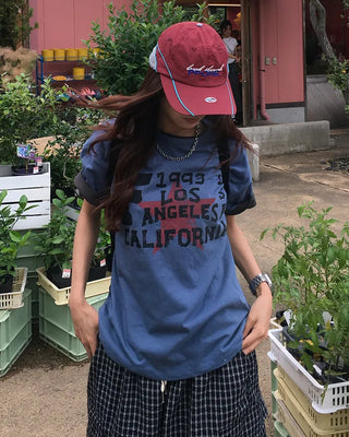 (Unisex) Star Vintage Lettering Half T-Shirt