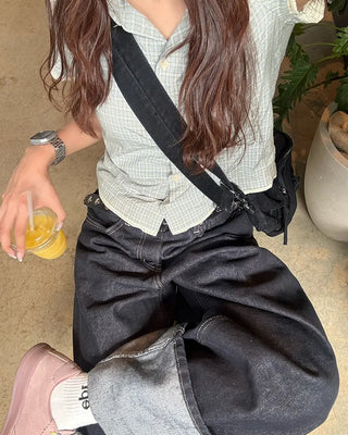 Graph Check Seersucker Layered Half Shirt