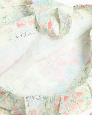 Frill Wrap Antique Flower Tote Bag
