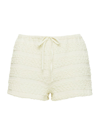 Pinup Broderie Micro Shorts Cream
