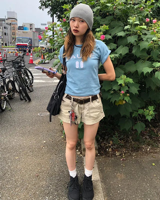 PAUSE Patch Semi-Cropped Half T-Shirt