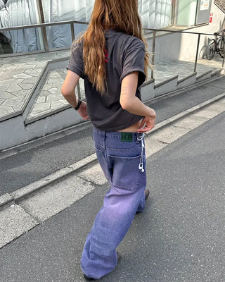(ORIGINAL) Loose-fit denim pants (purple)