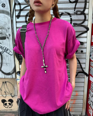 (Unisex) Simple Cotton Half-Sleeve T-Shirt