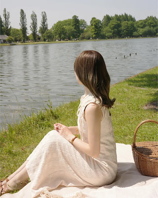 [1st Re-release] (ORIGINAL) Lace Heart Neck A-Line Long Dress
