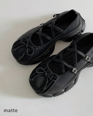 Platform Mary Jane Ribbon Platform Loafer Sneakers (2 colors)