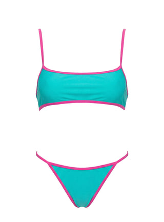 Beasley Cheeky Bikini Bottoms Green  Pink