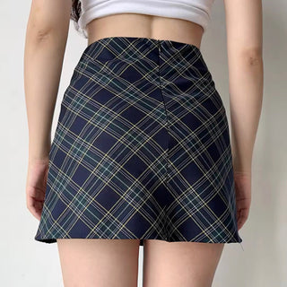 Retro red plaid skirt