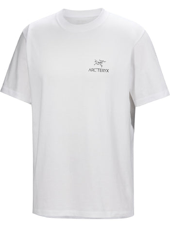 [arcteryx] Crag SL Cotton Bird Ward Short Sleeve Men's - White Light / Black