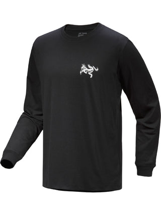 [arcteryx] Crag SL Cotton Bird Tile Long Sleeve Men's - Black / Arctic Silk