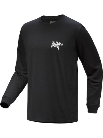 [arcteryx] Crag SL Cotton Bird Tile Long Sleeve Men's - Black / Arctic Silk
