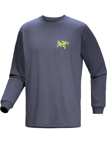 [arcteryx] Crag SL Cotton Bird Tile Long Sleeve Men's - Dk Stratus / Euphoria