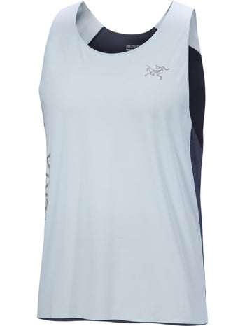 [arcteryx] Norvan Downward Logo Tank Top for Men - Alpine Blue / Dk Strat