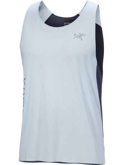 [arcteryx] Norvan Downward Logo Tank Top for Men - Alpine Blue / Dk Strat