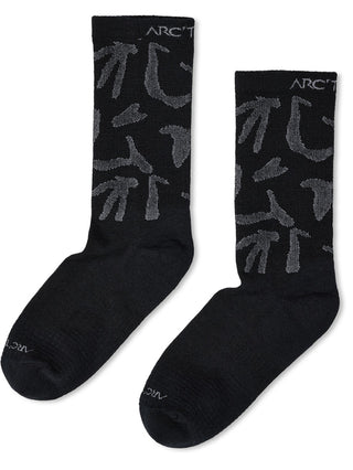 [arcteryx] Merino Wool Grotto Mid Socks - Black / Graphite