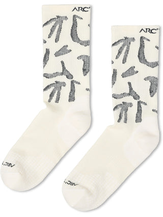 [arcteryx] Merino Wool Grotto Mid Socks - White / Black