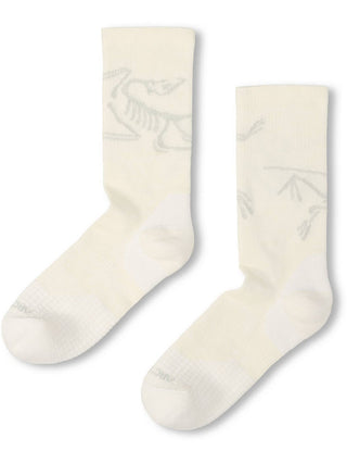 [arcteryx] Merino Wool Mid Bird Socks - White / Pearl Gray