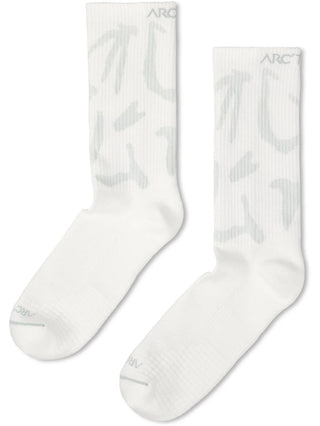 [arcteryx] Synthetic Mid Grotto Socks - White / Pearl Gray