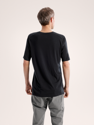 [arcteryx] Ionia Merino Wool Arcward Logo Short Sleeve Men's - Black