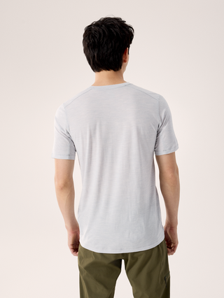 [arcteryx] Ionia Merino Wool Arcward Logo Short Sleeve Men's - Solitude Heather / Void