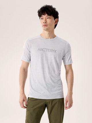 [arcteryx] Ionia Merino Wool Arcward Logo Short Sleeve Men's - Solitude Heather / Void