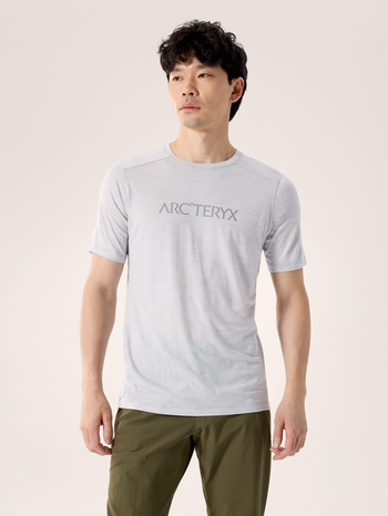 [arcteryx] Ionia Merino Wool Arcward Logo Short Sleeve Men's - Solitude Heather / Void
