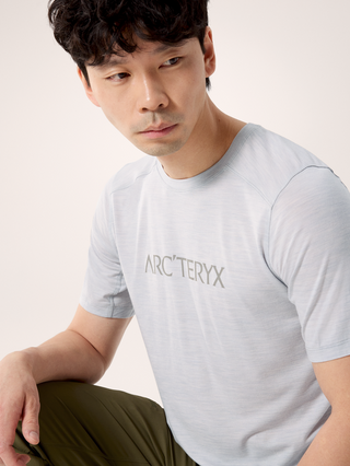 [arcteryx] Ionia Merino Wool Arcward Logo Short Sleeve Men's - Solitude Heather / Void