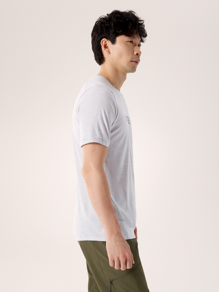 [arcteryx] Ionia Merino Wool Arcward Logo Short Sleeve Men's - Solitude Heather / Void