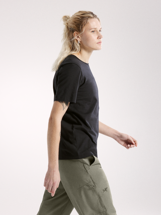 [arcteryx] Crag SL Cotton Emblem Crew Short Sleeve Women's - Black