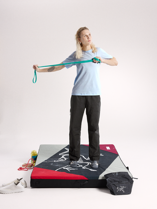 [arcteryx] Crag SL Cotton Emblem Crew Short Sleeve Women's - Alpine Blue