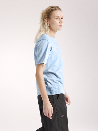 [arcteryx] Crag SL Cotton Emblem Crew Short Sleeve Women's - Alpine Blue