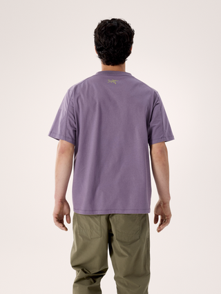 [arcteryx] Crag Cotton Lithographica Short Sleeve Men's - Lt Moondrop