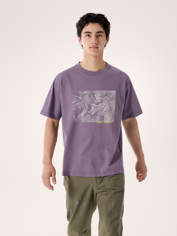 [arcteryx] Crag Cotton Lithographica Short Sleeve Men's - Lt Moondrop