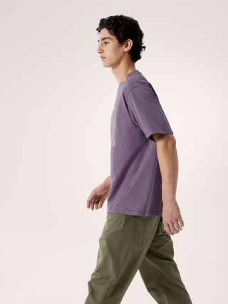 [arcteryx] Crag Cotton Lithographica Short Sleeve Men's - Lt Moondrop
