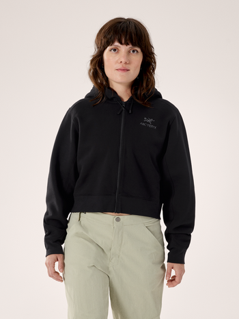 [arcteryx] Emblem Fleece Full-Zip Crop Hoodie for Women - Black