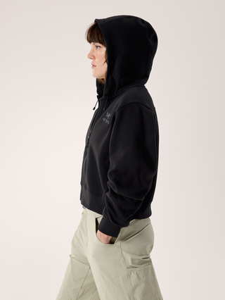 [arcteryx] Emblem Fleece Full-Zip Crop Hoodie for Women - Black