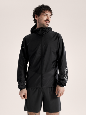 [arcteryx] Norvan Windshell Hoodie for Men - Black / Graphite