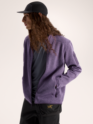 [arcteryx] Covert Cardigan for Men - Dark Stratus Hardwear / Black Sapphire - Moondrop Heather