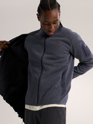 [arcteryx] Covert Cardigan for Men - Dark Stratus Hardwear / Black Sapphire - Dk Stratus Hthr / Blk Sapphire