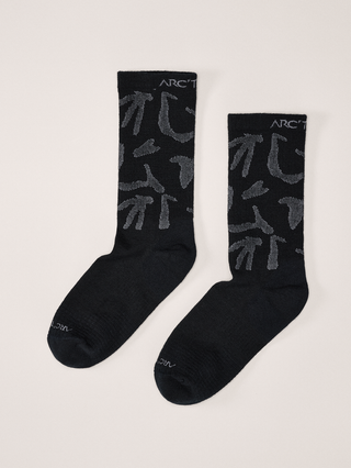 [arcteryx] Merino Wool Grotto Mid Socks - Black / Graphite