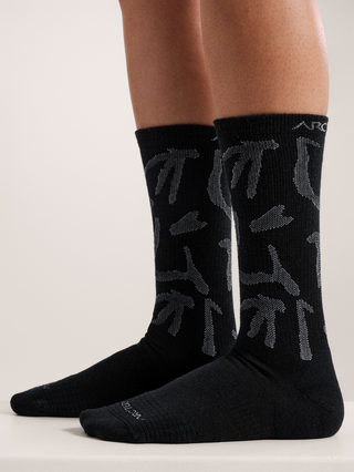 [arcteryx] Merino Wool Grotto Mid Socks - Black / Graphite