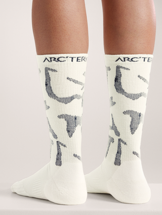 [arcteryx] Merino Wool Grotto Mid Socks - White / Black
