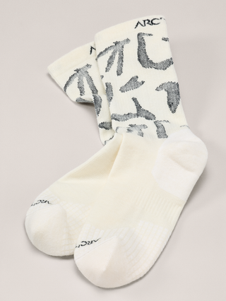 [arcteryx] Merino Wool Grotto Mid Socks - White / Black
